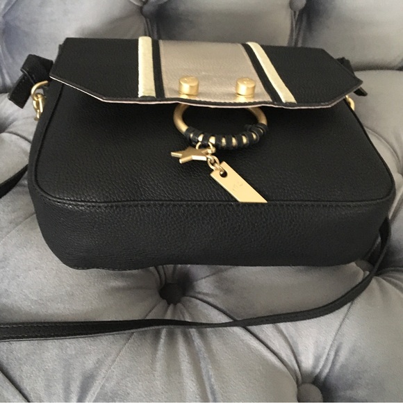 Foley + Corinna NWOT!!!! REESE SATCHEL/ CROSSBODY IN BLACK STRIPE - Picture 4 of 10